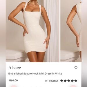 Oh Polly White Embellished Alsace Mini Dress, Worn Once, Bach / Bridal